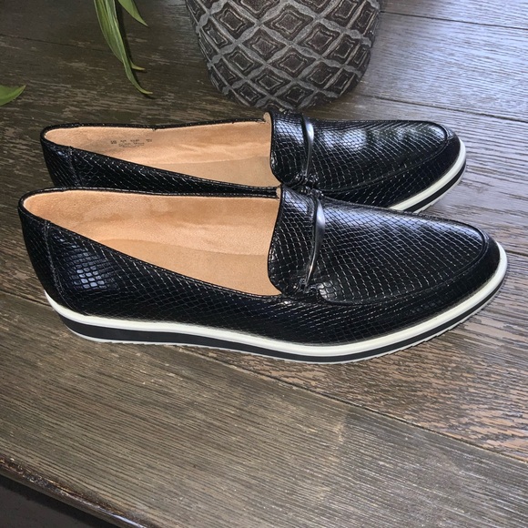 Naturalizer Womens Ranger Slip On Moccasins Loafers Black Snakeskin Size 8 - Picture 4 of 11